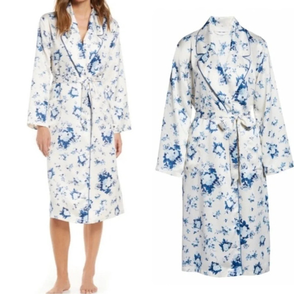 Rachel Parcell Floral Print Satin Robe Size XS NWT - Picture 1 of 11